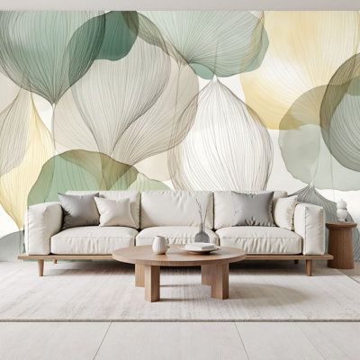 Papiers peints adhésifs abstraits Botanical Soft