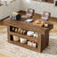 Îlot de cuisine en bois de 55 pouces avec rangement à 2 niveaux, table basse pour la cuisine et la salle à manger