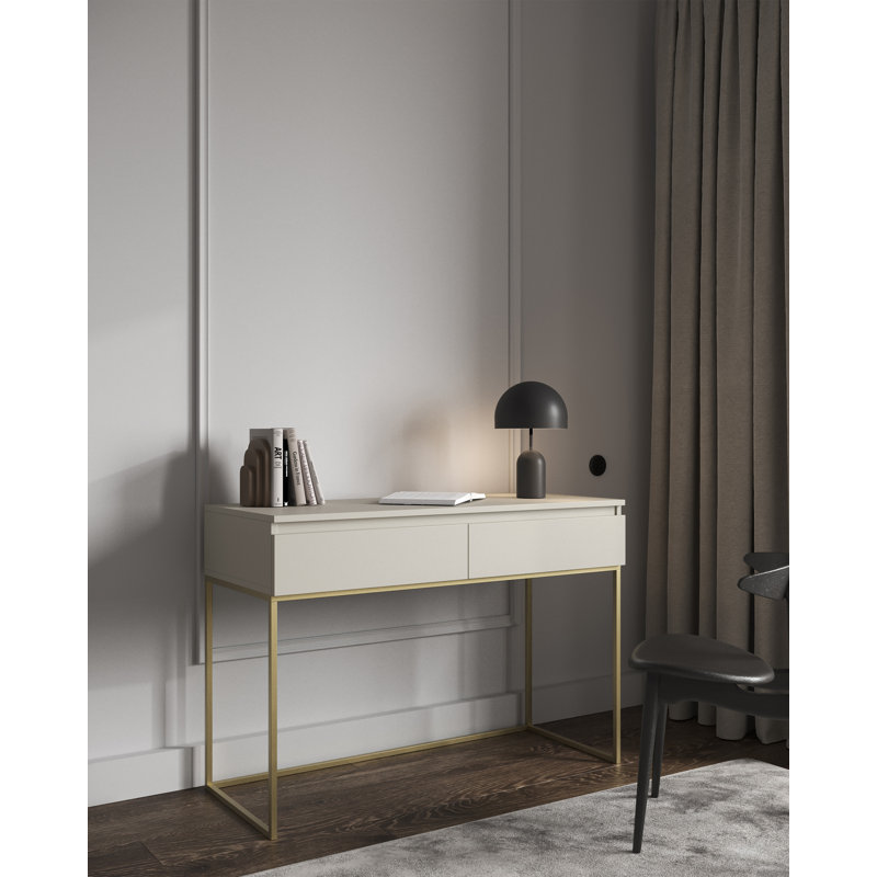 Abrah 120cm Console Table, Taupe/Gold