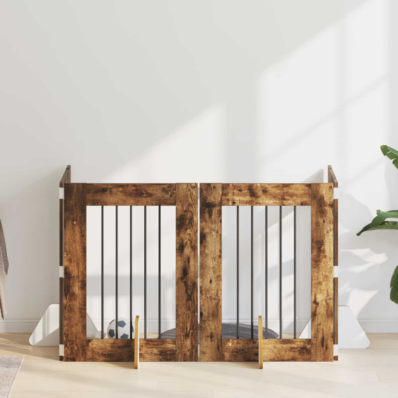 Pet Crate, 60cm H x 160.5cm W x 34cm D, Artisan Oak