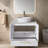 30'' White Modern Free-Standing Single Bathroom Vanity With Ceramic Top
