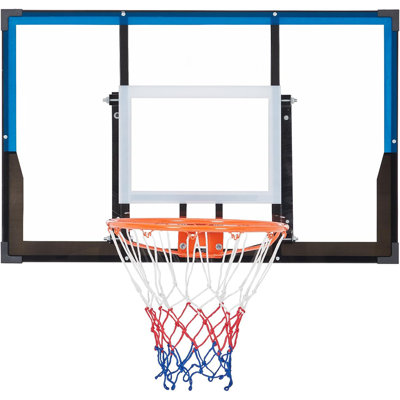 Panier de basketball mural de 112 cm avec anneau, pour intérieur et extérieur, idéal pour la maison, le garage et le jardin.