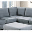 Canapé modulaire moderne en lin gris 6 pièces avec chaises en L