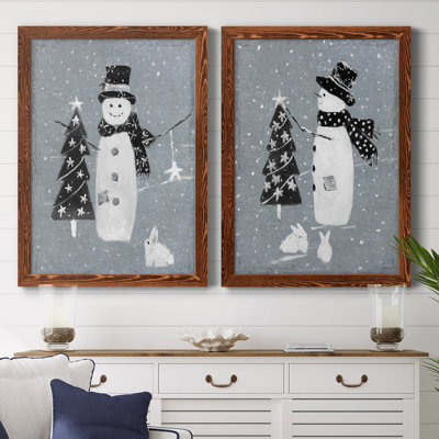 «Snowman Galvanized I», ensemble de 2 reproductions