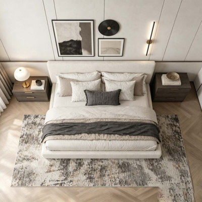 Structure de lit avec table d'appoint coulissante réglable, coussin éponge rembourré 8,7 po Cloud