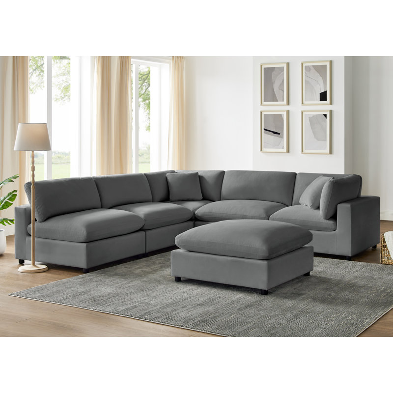 Vinessa Modular Sectional - 6-Piece Nest, Charcoal Performance Polyester
