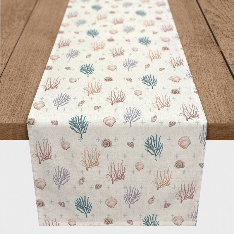 April-Leigh Rectangular Table Runner, Blue/White, 90" x 16"
