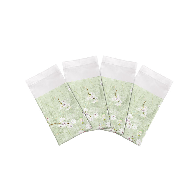 Blossom Fantasia Hemstitch 22" Linen/Cotton Napkin, Celadon