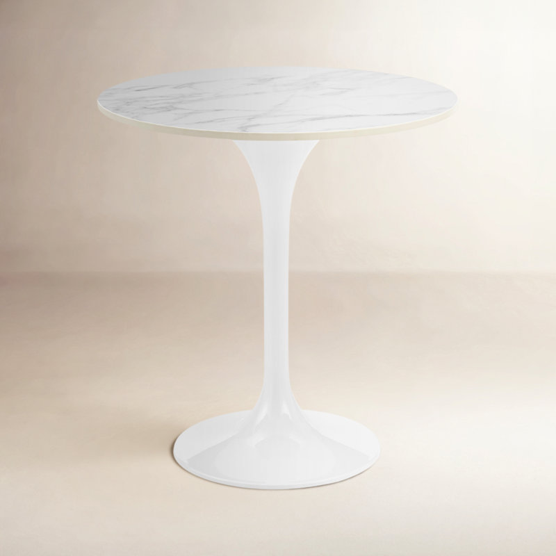 Flow Side Table With High Gloss White Ceramic Top And High Gloss Base, White
