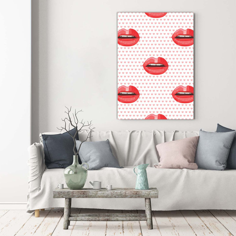 Red Lips - Wrapped Canvas Print
