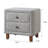 Grey Boucle 2-Drawer Upholstered Nightstand