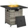 Square Steel Propane Fire Pit Table with Lid