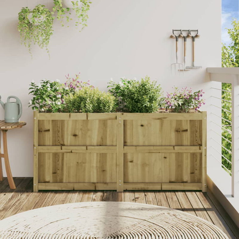 Brocklin Planter Box, 70cm H x 150cm W x 50cm D, White Pine