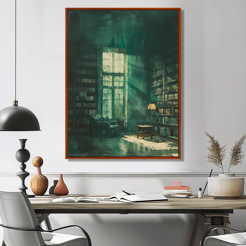 Nugent - Bibliothèques, art mural, H 16 po x l 32 po, Cadre flottant brun