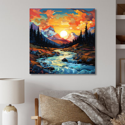 Colorful Sunset River Mountains Horizon II - Fruits Wall Art