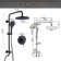 10" Exposed Shower Combo Set, Solid Brass Shower Kit with Pressured-Balanced Valve