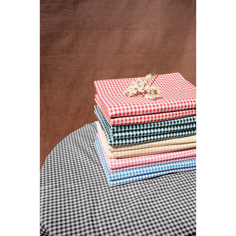 Cotton Checkered Tablecloth - Red, Black