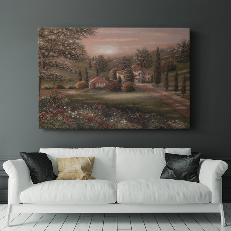 Soirée en Toscane II - Cavas enveloppés de galerie, H 32 po x l 48 po