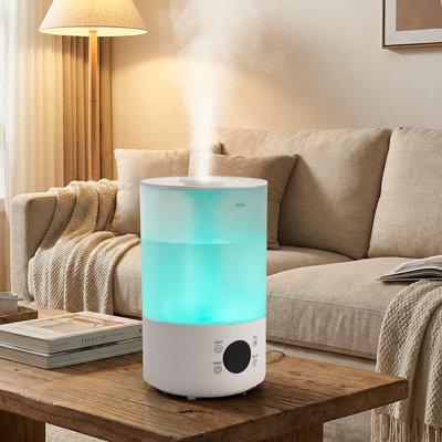 4L Ultrasonic Humidifier with 360° Nozzle and Colourful Gradient Light – Auto Shut-Off