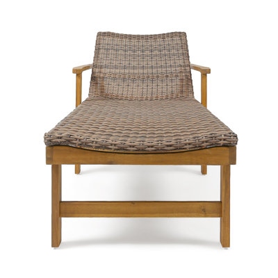 HAMPTON WOOD + WICKER CHAISE LOUNGE