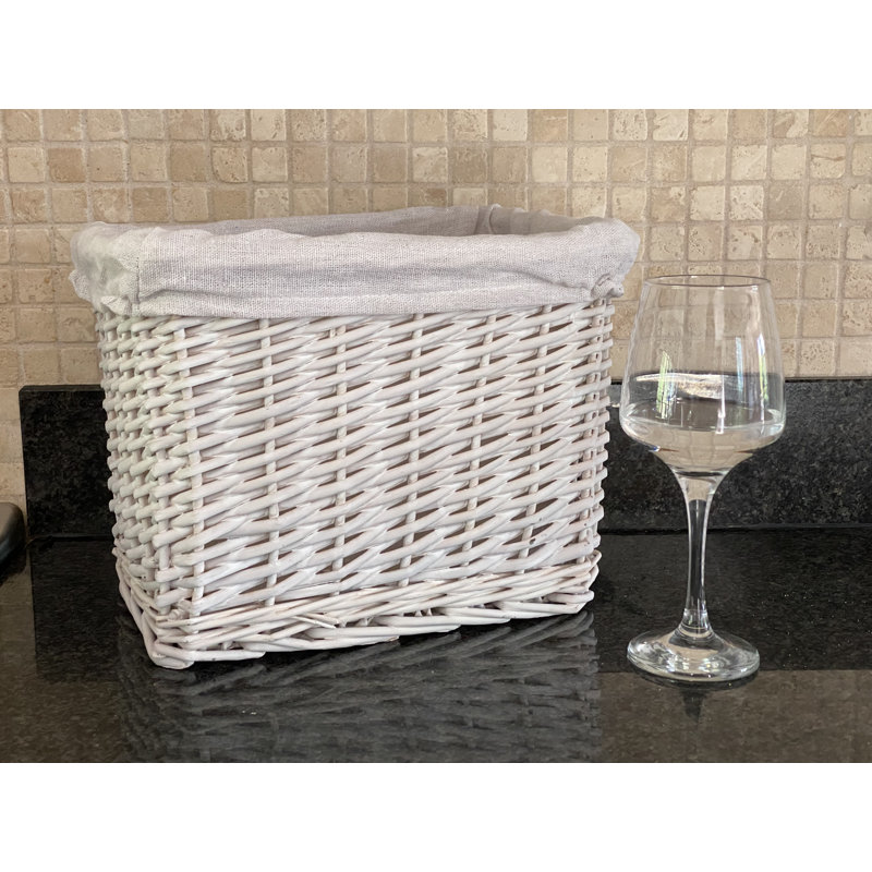 Zeiger Wicker Storage Bin, White