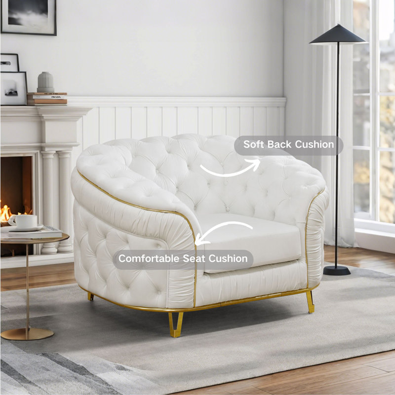 Chaise modulaire rembourrée, Coton blanc