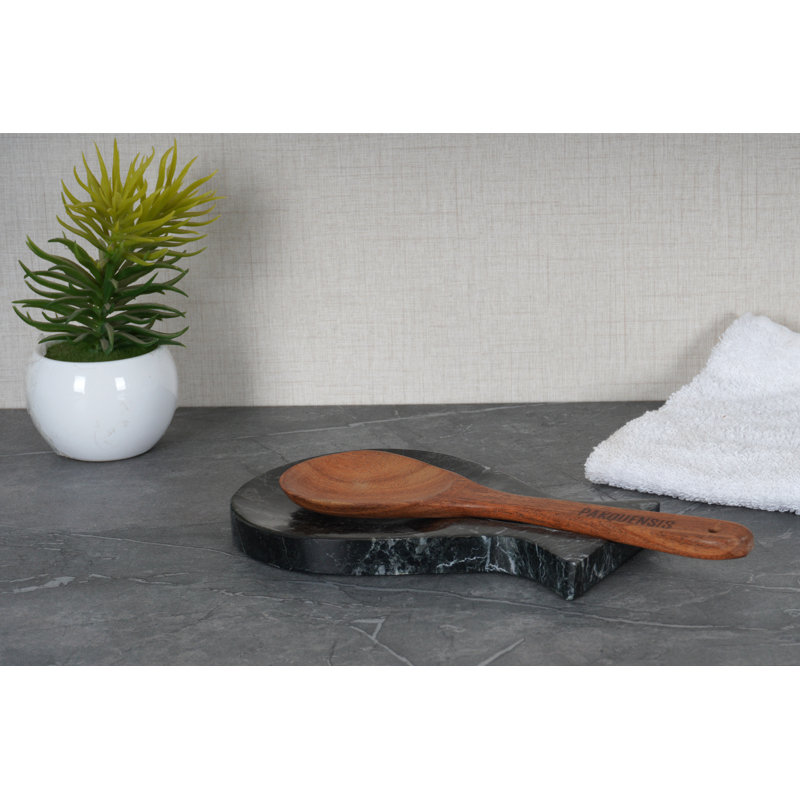 Handmade Marble Black Spoon Rest, Black