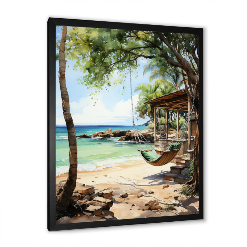 Photo de plage - Vibes tropicales II - Nautique et plage, reproductions d'art mural, L 12 po x H 20 po, Cadre photo noir