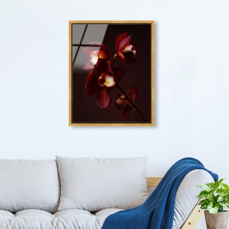 Ruby Bloom High-Gloss Frameless Acrylic Glass Wall Art Floral & Botanical Print by Oliver Gal, Ready to Hang, 16 x 20