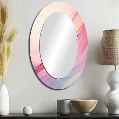 Ephemeral Rainbow Fantasy Arc I - Grand miroir mural ovale sur métal