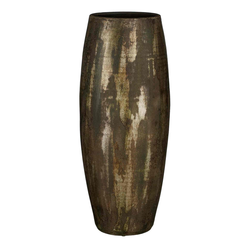 Ajsha Ceramic Pot Planter, Dark Green, 70cm H x 28cm W x 28cm D
