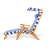 Club Chair - Teak - Crew Mediterranean Blue Stripe-269418254