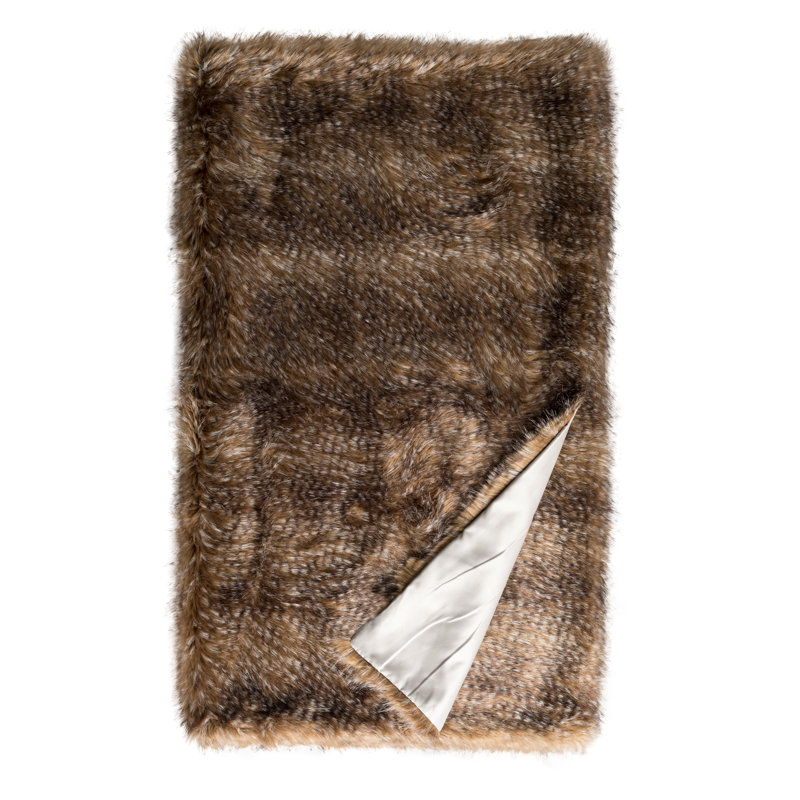 Faux fur Throw Blanket, Chestnut