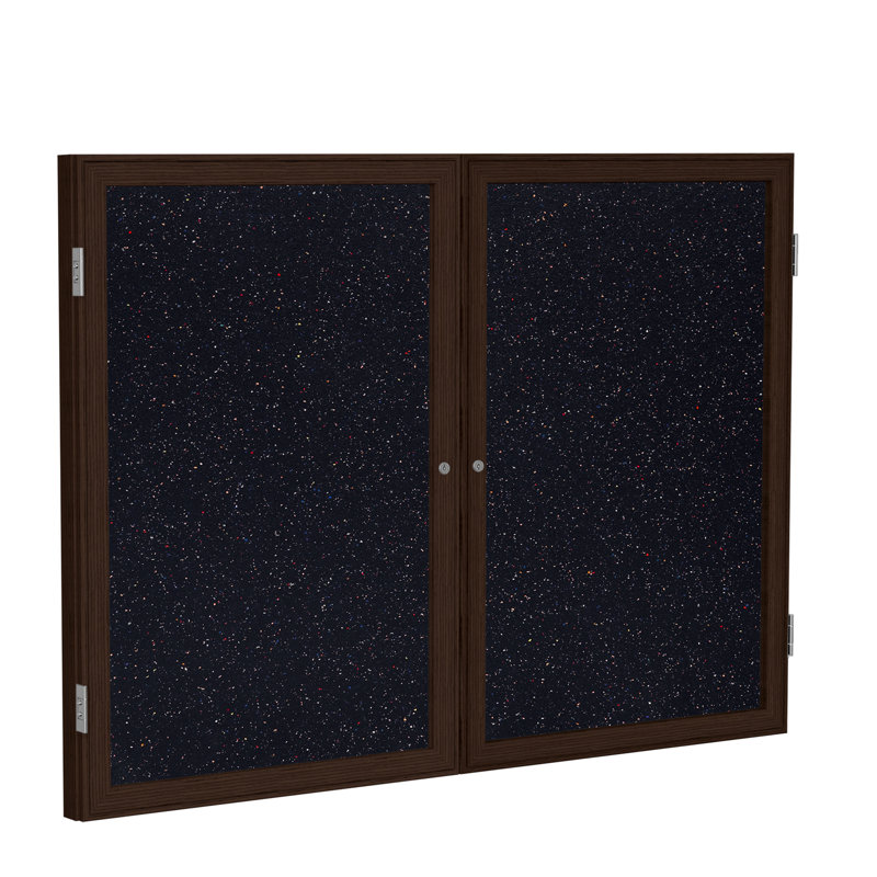 Tableau d’affichage clos cabinet, Noyer, 4 pi x 5 pi, Confetti