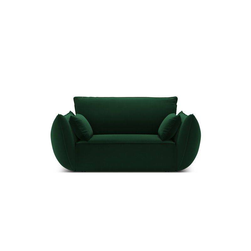 Lindasy Velvet Armchair, Bottle Green 100% Polyester
