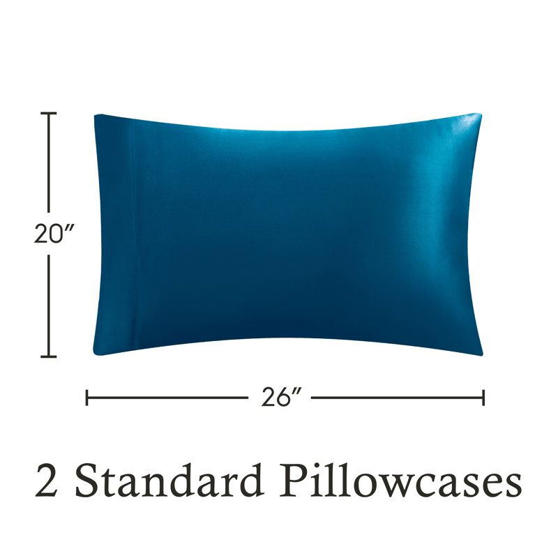 Satin Pillowcases, Standard Pillowcase, Blue