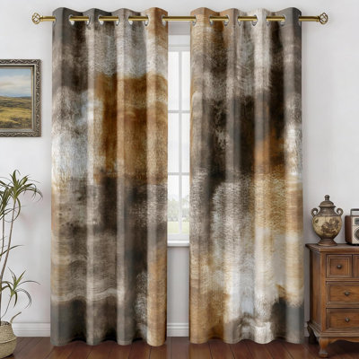 Rideaux abstraits de couleur rouille