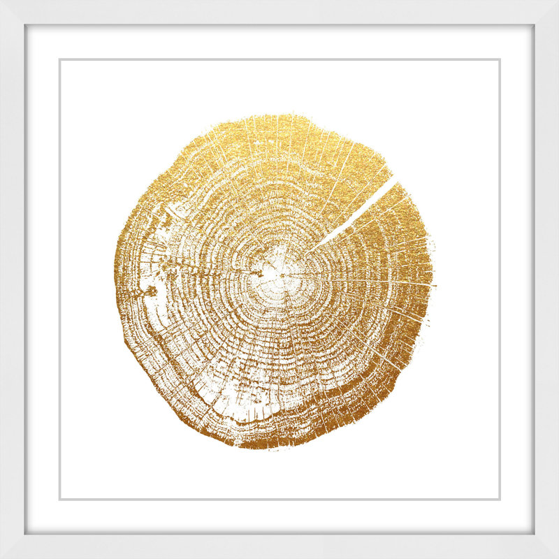 « log découpage gold » par amanda greenwood, reproduction d’art encadrée, H 32 po x l 32 po x P 1,5 po
