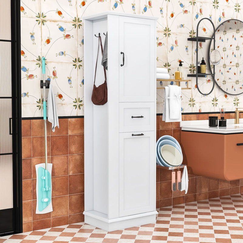 Armoire de salle de bain minimaliste en bois avec rangement inclinable, tablette réglable et charnières à fermeture en douceur
