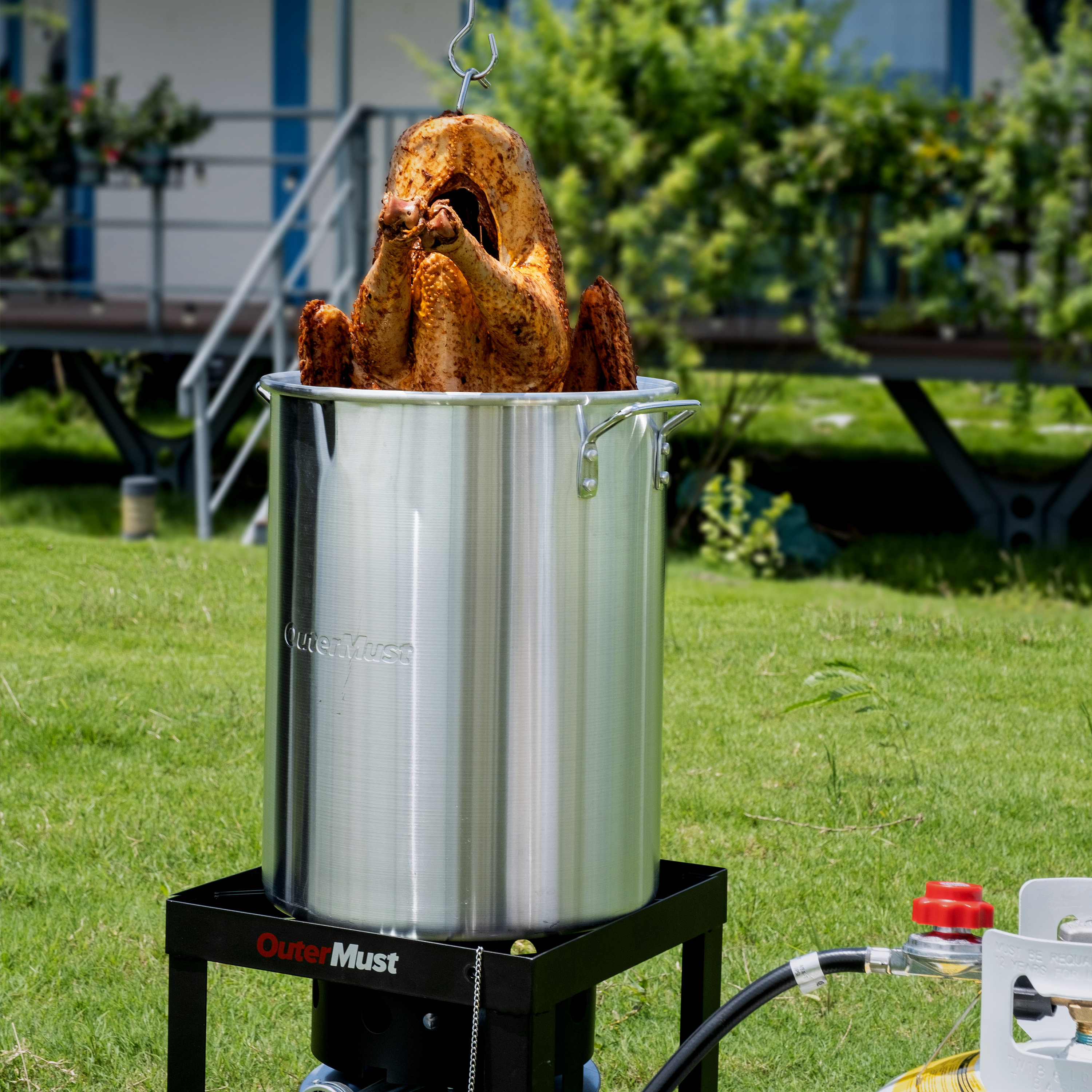 MASTER Chef Outdoor Aluminium Turkey Deep Fryer & Boiler with a Propane Gas  Burner