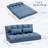 Adjustable Floor sofa Foldable Lazy Sofa Sleeper w/ 2 Pillows