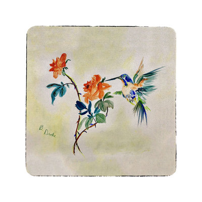 Colibri et sous-verre rose