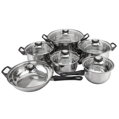 Monterrey 12 - Piece Non-Stick Stainless Steel Cookware Set