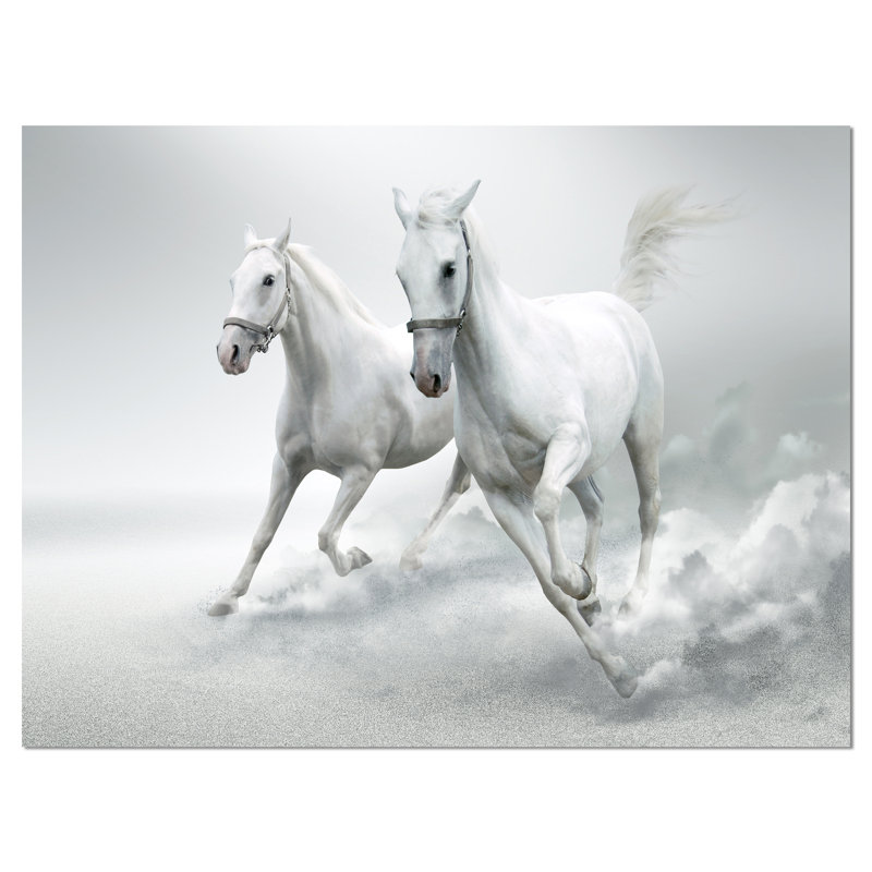 «Courir les chevaux blancs», impression sur toile tendue, H 12 po x l 20 po