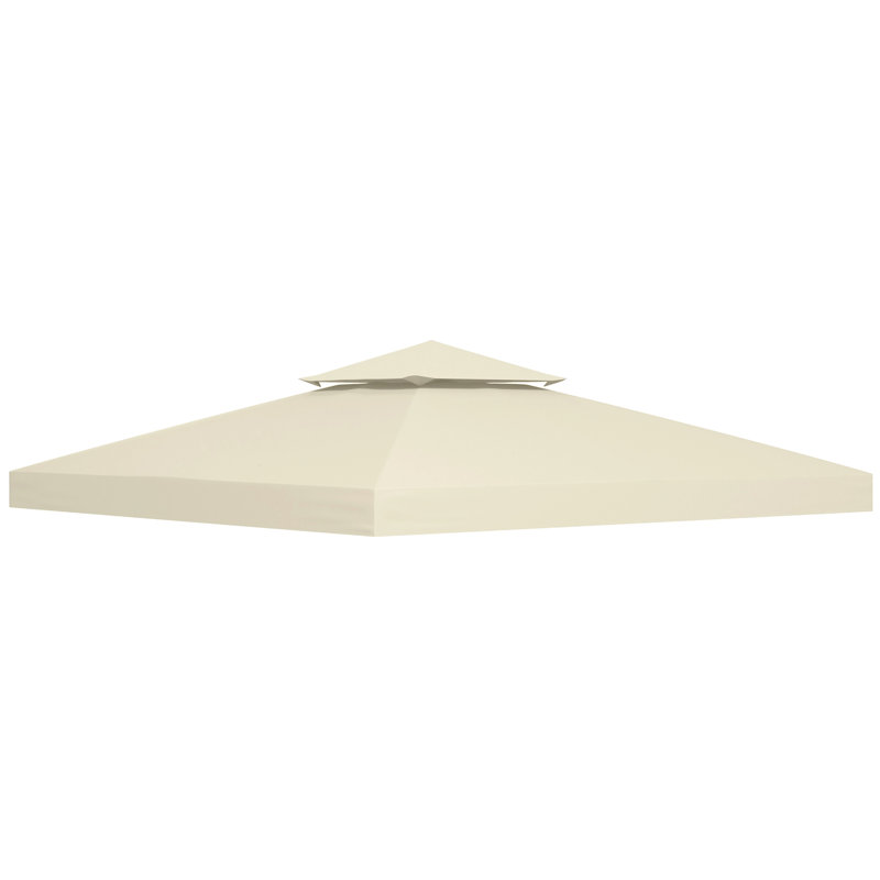 3x3m Replacement Canopy Roof, 2-tier Top Cover With Uv Protected Pa Coated Polyester, Cream White
