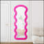 Miroir de plancher en flanelle pleine longueur ondulé rose pour la chambre à coucher et le salon, suspendu ou appuyé contre le mur