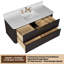 Meuble-lavabo flottant 48 po avec lavabo, meuble-lavabo mural cannelé, comptoir en faux marbre, tiroir à fermeture en douceur, entièrement assemblé, chêne noir-56160961-56160991