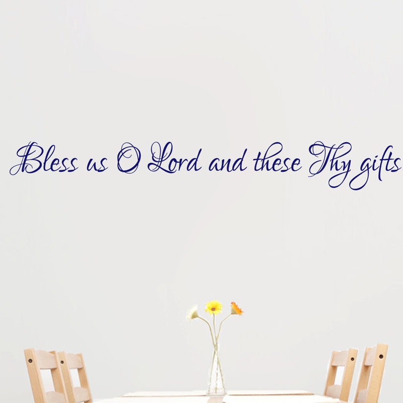 Décalcomanie murale Castonguay Bless Us O Lord, Bleu marine