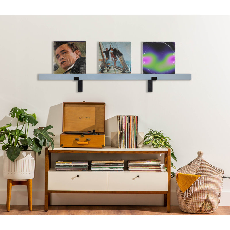Rayne Record Display Shelves, 33x3x2, Gray