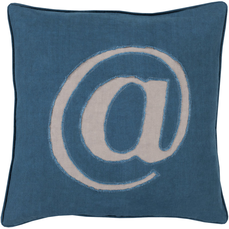 Pillow Cover, 18" H x 18" W x 4" D, Blue, Polyester